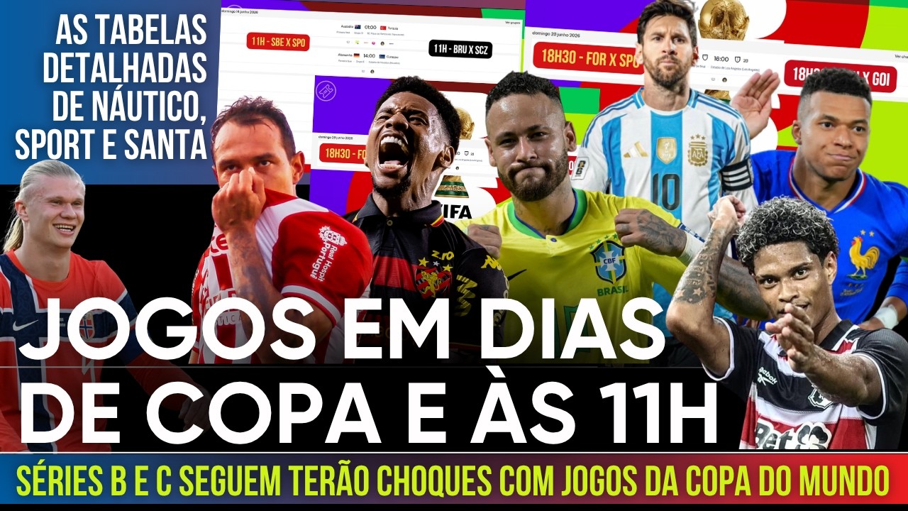Vai ter choque. Veja tabela dos jogos das Séries B e C em dias de Copa do Mundo. CBF aposta nas 11h
