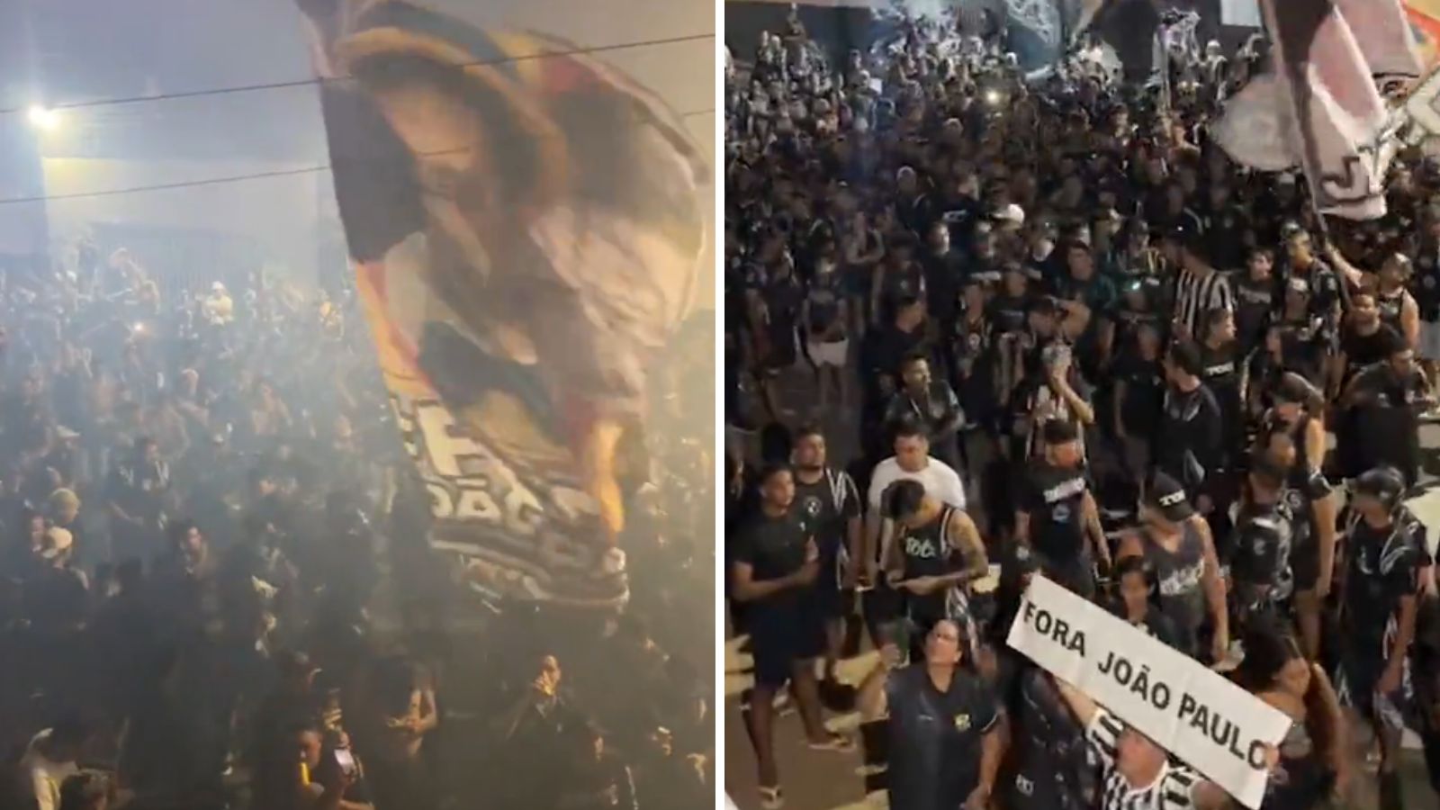 Organizada do Ceará realiza protesto e pede saída do presidente João Paulo Silva; quatro suspeitos foram detidos pela Polícia Militar