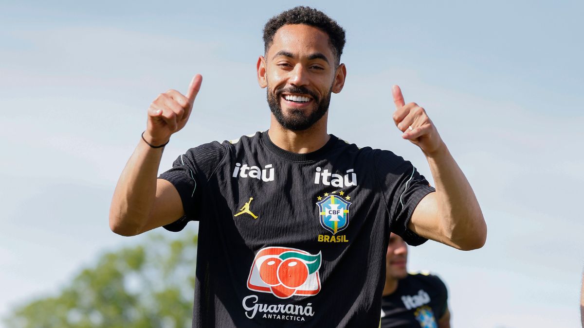 Matheus Cunha no treinamento da Seleção Brasileira durante a Copa do Mundo 2026