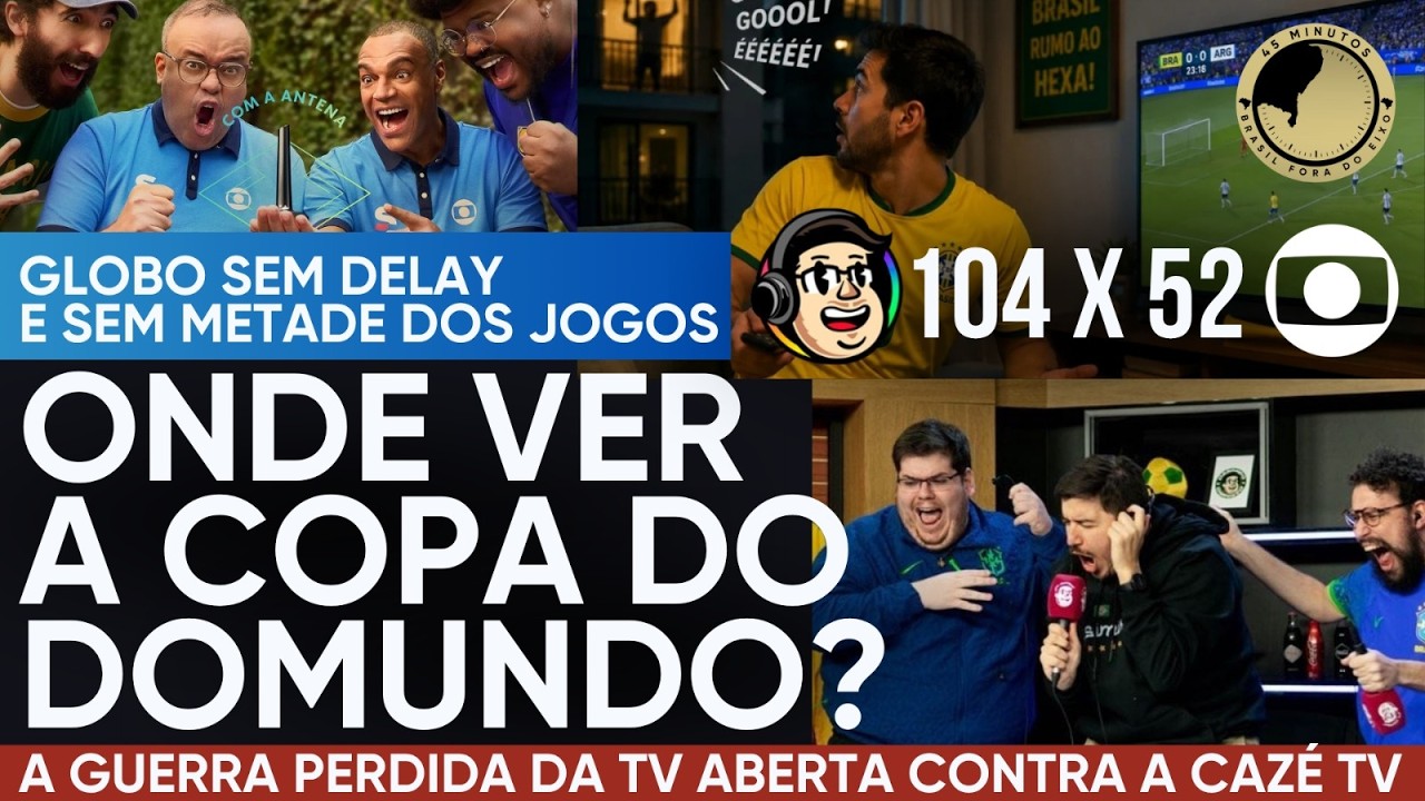 Revolução! CAZÉ TV é o único com 100% da Copa do Mundo. Mas e o delay? Veja onde cada jogo vai passar