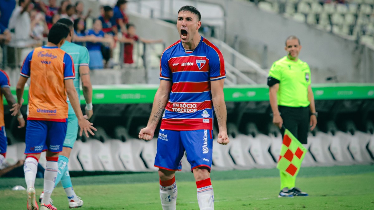 Com gols na etapa final, Fortaleza bate a Ponte Preta e assume vice-liderança provisória da Série B 1 Miritello comemora gol marcado pelo Fortaleza contra a Ponte Preta, pela Série B