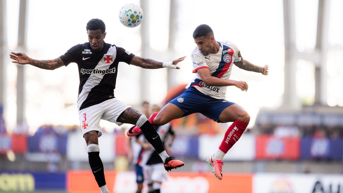 Em jogo com 4 gols anulados, Bahia fica no empate com o Vasco na Arena Fonte Nova