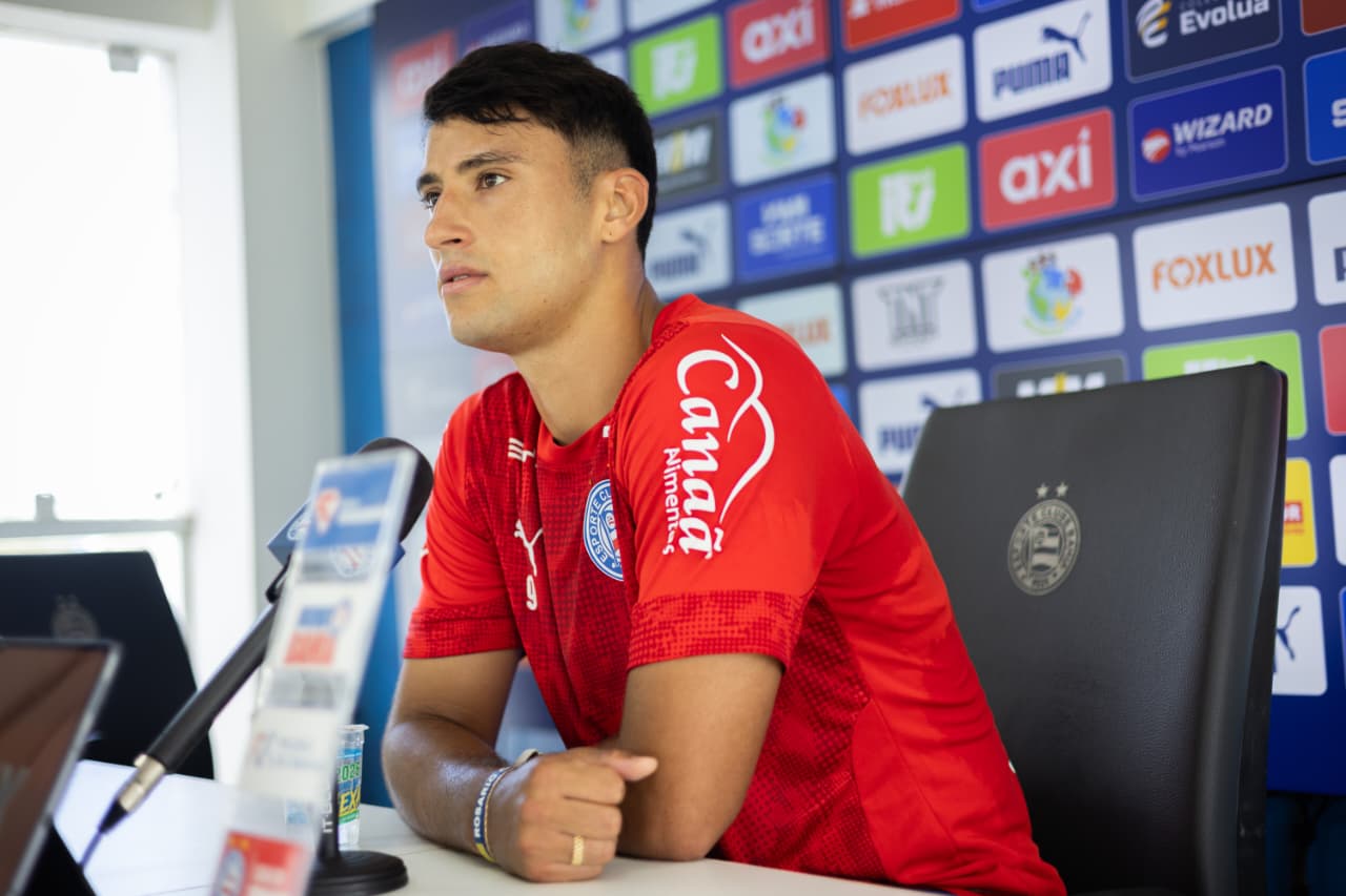 Após marcar primeiro gol pelo Bahia, Alejo Veliz demonstra otimismo para clássico contra o Vitória: “Vamos trazer os três pontos para casa”