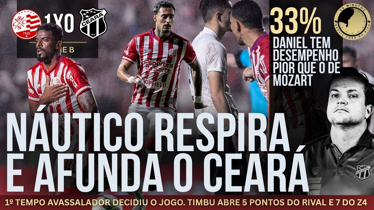 Náutico 1 x 0 Ceará: Timbu chega a 5 jogos sem derrotas e Vozão pode entrar no Z-4 ainda nesta rodada