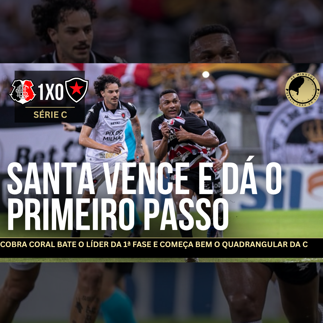 SANTA CRUZ 1 X 0 BOTAFOGO-PB: COBRA CORAL LARGA NA FRENTE COM ARENA LOTADA NA SÉRIE C