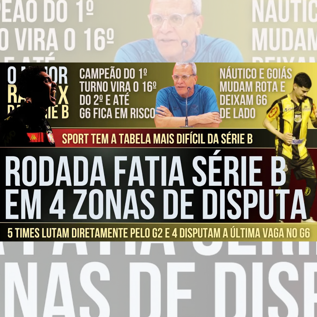 RAIO X SÉRIE B: RODADA FORTALECE G5 E DEIXA 4 TIMES LUTANDO PELA 6° VAGA. SPORT TEM A PIOR TABELA