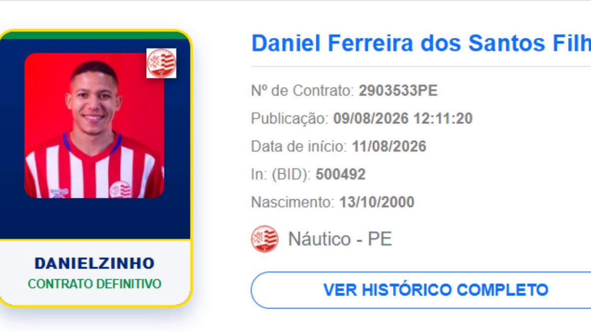 Danielzinho é regularizado e vira opção no Náutico contra o América-MG