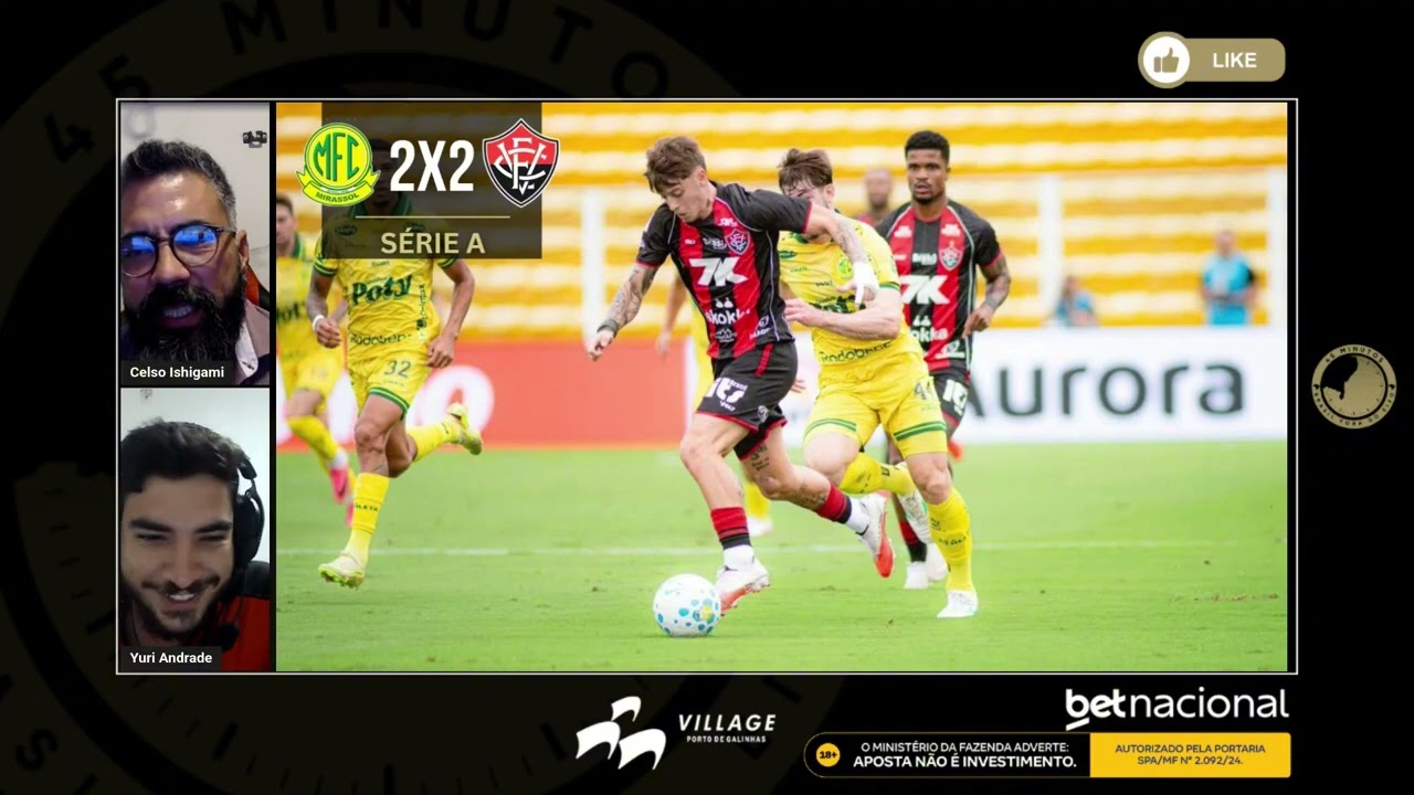 Mirassol 2 x 2 Vitória: Leão abre 2 x 0, recua e deixa escapar bom resultado fora de casa