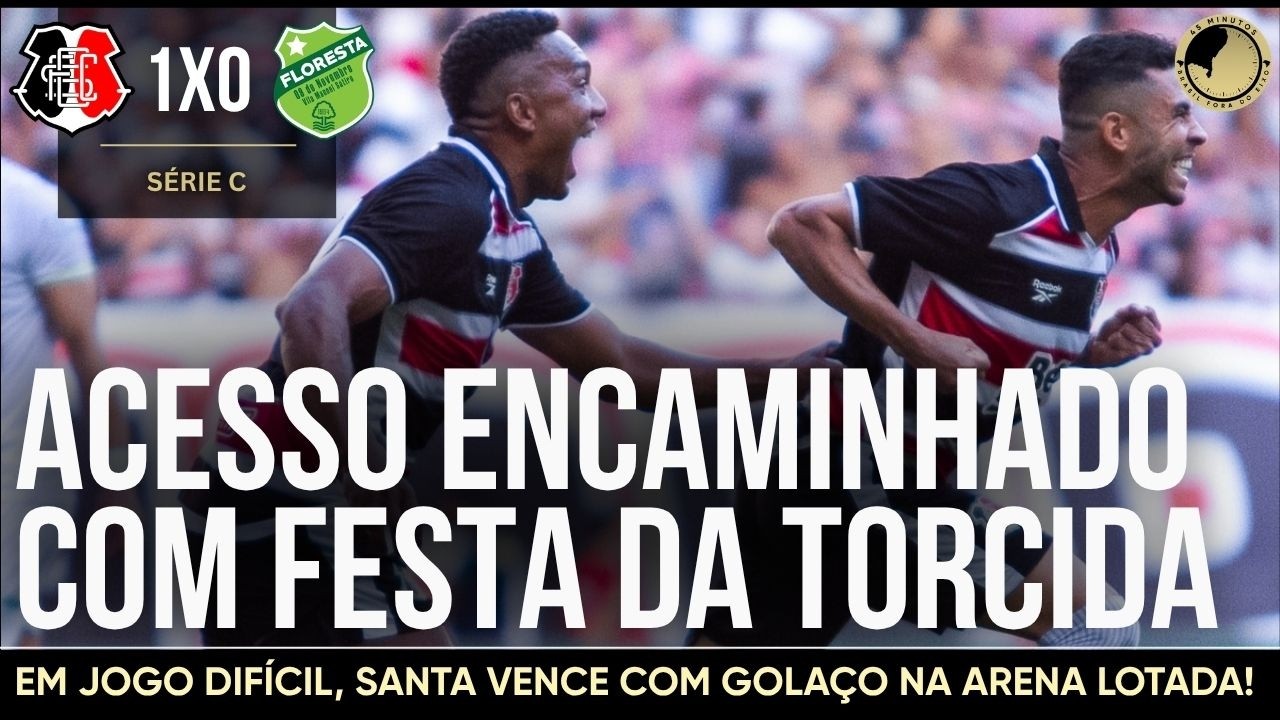Santa Cruz 1 x 0 Floresta: Tricolor tem acesso encaminhado com festa da torcida na Arena